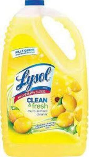 DESCRIPTION: (2) MULTI SURFACE CLEANER BRAND/MODEL: LYSOL INFORMATION: CLEAN AND FRESH SIZE: 1 GALLON RETAIL$: $12.85 EA QTY: 2