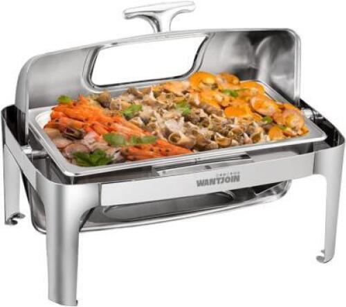 CHAFING DISH WITH VISIBLE WINDOW HIGH GRADE STAINLESS STEEL CHAFER COMPLETE SET
