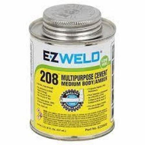 DESCRIPTION: (4) SOLVENT CEMENT BRAND/MODEL: EZ WELD 208 #5E532 SIZE: 8 OZ RETAIL$: $4.74 EA QTY: 4