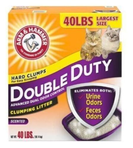 DESCRIPTION: (1) BOX OF DOUBLE DUTY ADVANCED CLUMPING LITTER BRAND/MODEL: ARM AND HAMMER SIZE: 40 LB RETAIL$: $20.00 EA QTY: 1