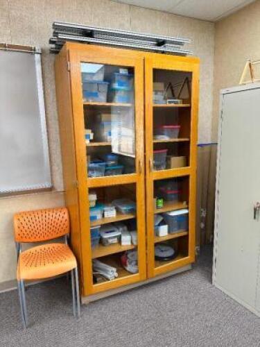 (2) 36" TWO DOOR GLASS LAB CABINETS