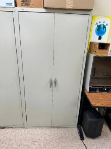 (2) 36" TWO DOOR METAL STORAGE CABINETS