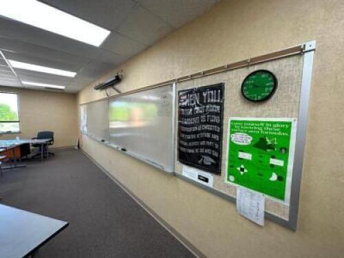 WALL MOUNTED DRY ERASE BOARD AND PROJECTOR SCREEN SET
