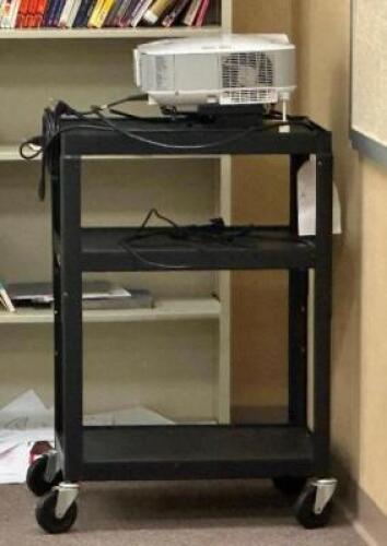 EPSON PROJECTOR AND ROLLING MEDIA CART SET
