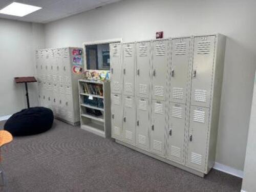 (2) - PC. LOCKER SYSTEM WITH ADDITIONAL BOOK SHELF AND BEAN BAG