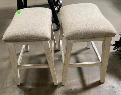 (2) - PADDED DINNING STOOLS