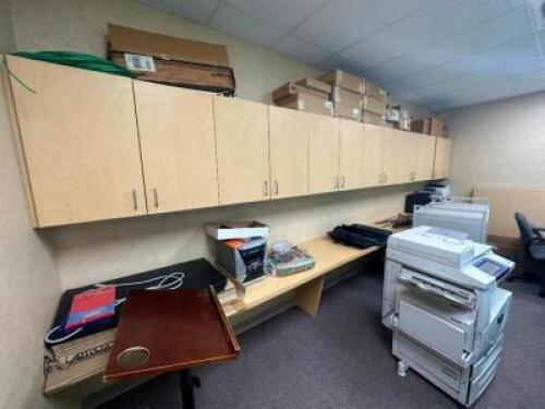 CABINET SYSTEM WITH ASSORTED OFFICE CONTENTS