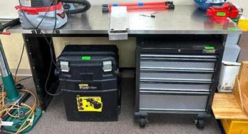 72" X 24" STAINLESS TOP WORK TABLE.