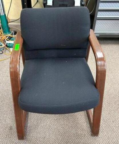 (2) BLACK UPHOLSTERED ARM CHAIRS