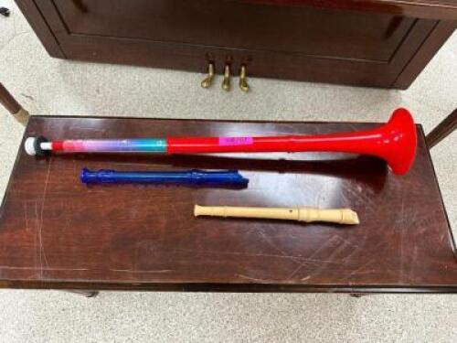 (3) ASSORTED RECORDER / HORNS