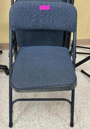 (8) METAL FOLDING CHAIRS W/ UPHOLSTERED SEATS