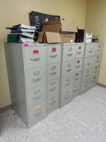 (6) FOUR DRAWER METAL FILE CABINETS