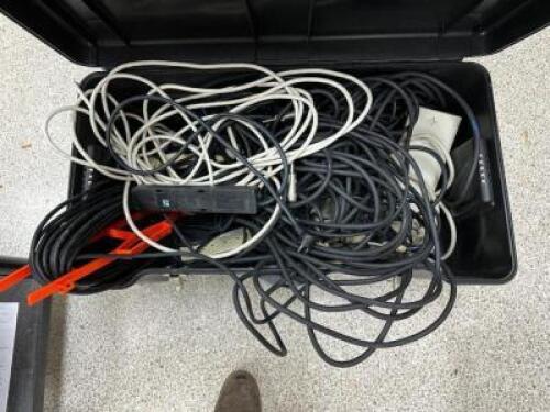 PLASTIC TOTE AND CONTENTS - ASSORTED CABLE WIRE.