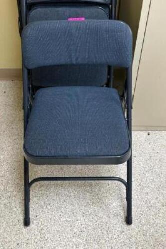(8) METAL FOLDING CHAIRS W/ UPHOLSTERED SEATS