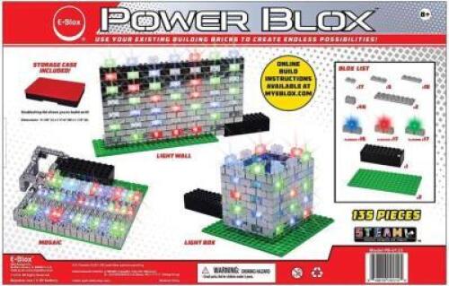 E-BLOX POWER BLOX BUILDER - FLASHING FRENZY KIT LED LIGHT-UP BUILDING BLOCKS TOYS SET FOR KIDS AGES 8+