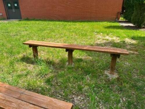 GROUP OF SMALL WOOD BENCHES