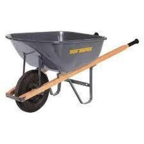 DESCRIPTION: (1) WHEELBARROW BRAND/MODEL: TRUE TEMPER #G7206389 INFORMATION: GRAY RETAIL$: $319.20 EA QTY: 1