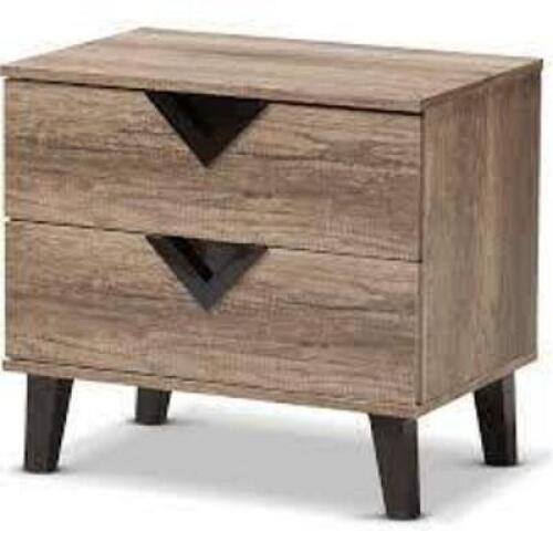 DESCRIPTION: (1) 2 DRAWER CABINET, COYAN BRAND/MODEL: BAXTON STUDIO #W-602A INFORMATION: FIAR, WOOD DESIGN SIZE: 692 X 480 X 160 MM RETAIL$: $117.99 E