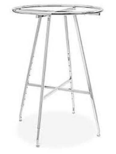 DESCRIPTION: (1) ROUND CLOTHING RACK BRAND/MODEL: ULINE #H-3332 INFORMATION: CHROME SIZE: 36" RETAIL$: $120.00 EA QTY: 1