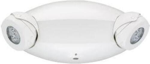 DESCRIPTION: (1) EMERGENCY LIGHTS BRAND/MODEL: LITHONIA LIGHTING #483U36 INFORMATION: WHITE SIZE: LED, DAMP LOCATION RATED, 5.3 W LAMP WATT, 120 TO 34