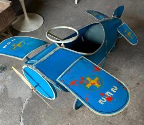 DESCRIPTION: CHILDRENS PEDAL PLANE INFORMATION: IN GOOD SHAPE FOR AGE OF ITEM SIZE: 3'5"X2'2"X1'2" QTY: 1
