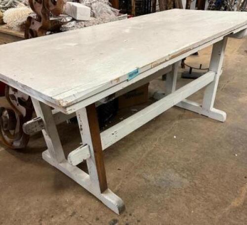 DESCRIPTION: EUROPEAN WORK TABLE SIZE: 6'5"X2'9"X2'8" QTY: 1
