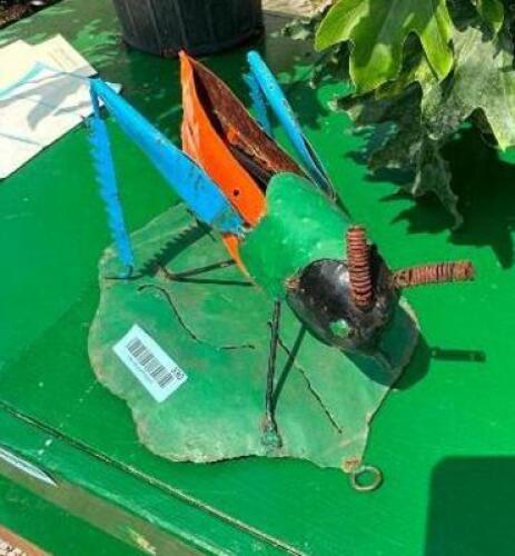 DESCRIPTION: METAL GRASS HOPPER SIZE: 1'X8" QTY: 1