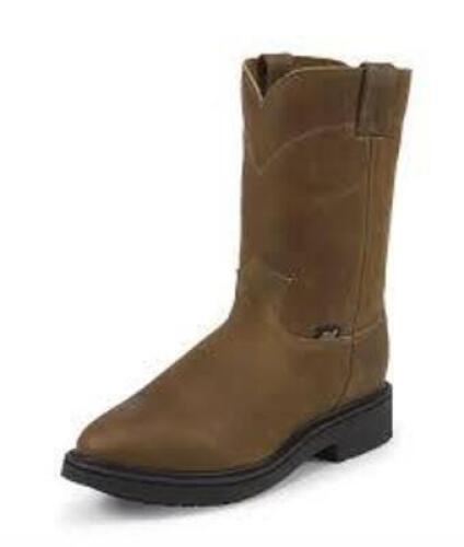 (1) PAIR OF ORIGINAL COWHIDE ROUND TOE WORK BOOTS