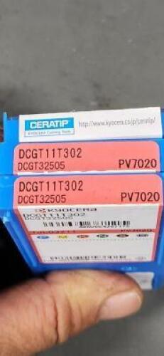 DESCRIPTION: (29) DCGT32505 CERMET TURNING INSERTS BRAND/MODEL: KYOCERA DCGT11T302 PV7O20 RETAIL$: $29.57 QTY: 29