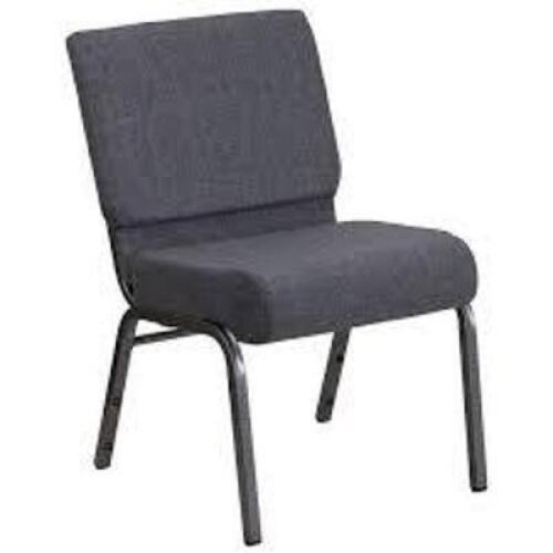 DESCRIPTION: (2) HERCULES SERIES CHURCH CHAIR BRAND/MODEL: FLASH FURNITURE #FD-CH0221-4-SV-DKGY-GG INFORMATION: DARK GRAY SIZE: 21" RETAIL$: $69.89 EA
