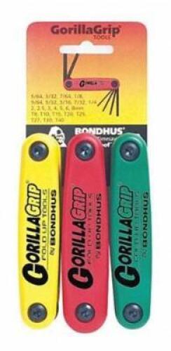 (4) BONDHUS FOLDING HEX KEY SET