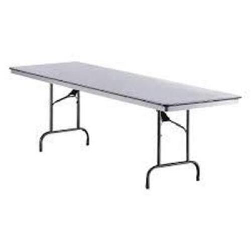 DESCRIPTION: (1) TABLE WITH FOLDABLE LEGS BRAND/MODEL: PRODUCT NUMBER #4XV68 INFORMATION: SAND AND BLACK SIZE: 30" X 72" RETAIL$: $438.23 EA QTY: 1