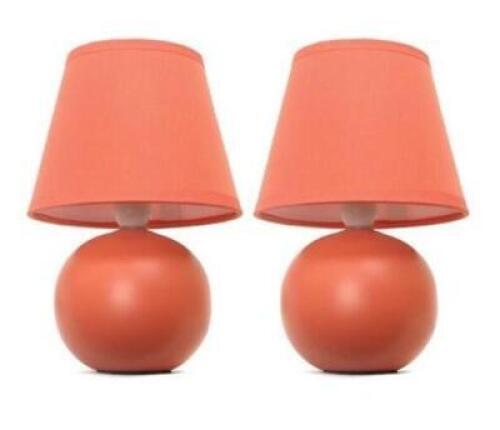 (4) SIMPLE DESIGN MINI CERAMIC GLOBE TABLE LAMP
