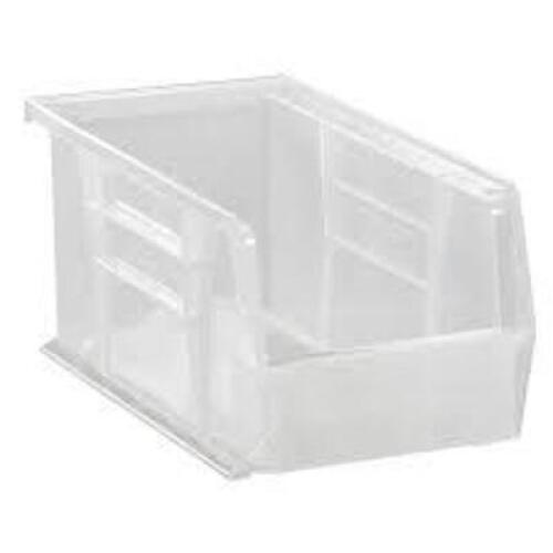 DESCRIPTION: (12) HIGH HOPPER STACKING BIN BRAND/MODEL: QUANTUM #QUS230CL INFORMATION: CLEAR SIZE: 5-1/2 X 10-7/8 X 5 RETAIL$: $81.48 TOTAL QTY: 12