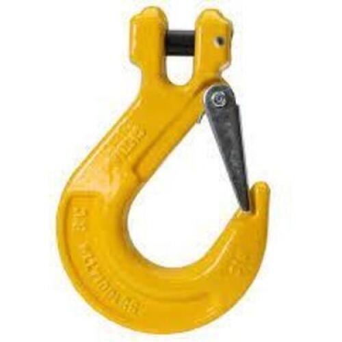DESCRIPTION: (3) CLEVIS SLING HOOK WITH SAFETY LATCH BRAND/MODEL: YELLOW LIFTING INFORMATION: YELLOW SIZE: 1/2" 1200 LBS CAPACITY RETAIL$: $55.00 EA Q