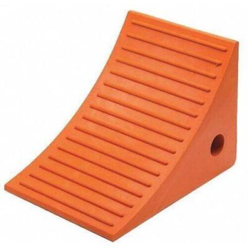 DESCRIPTION: (2) WHEEL CHOCK BRAND/MODEL: CHECKERS #UC1600 INFORMATION: ORANGE SIZE: 11" D 8" H 8"W RETAIL$: $44.10 EA QTY: 2