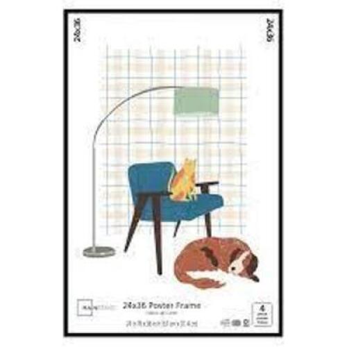 DESCRIPTION: (2) BASIC POSTER FRAME BRAND/MODEL: MAINSTAYS INFORMATION: WHITE SIZE: 24X36 RETAIL$: $10.00 EA QTY: 2