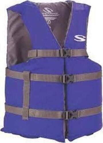DESCRIPTION: (2) LIFE JACKET BRAND/MODEL: STEARNS #301Z84 INFORMATION: BLUE AND BLACK RETAIL$: $66.82 EA QTY: 2