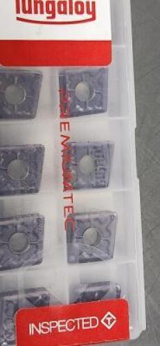 DESCRIPTION: (10) CNMG CARBIDE TURNING INSERTS BRAND/MODEL: TUNGALOY CNMG120412-TM AH110 RETAIL$: $12.19 PER INSERT QTY: 10