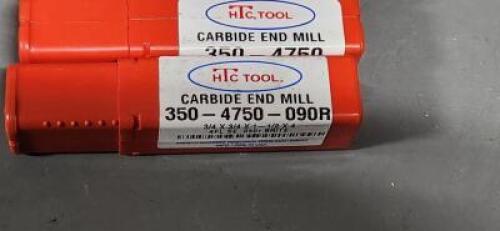 DESCRIPTION: (2) SOLID CARBIDE CORNER CHAMFER/RADIUS END MILL BRAND/MODEL: HTC TOOL 350-4750-090R SIZE: 3/4" DIA 1-1/2" LOC RETAIL$: $115.08 EA QTY: 2