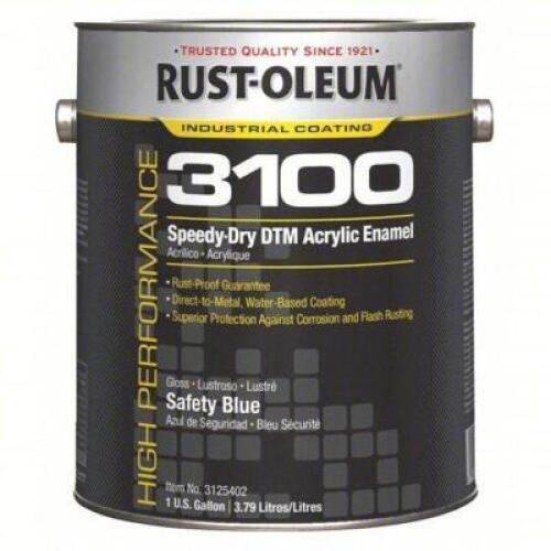 DESCRIPTION: (1) HIGH GLOSS INTERIOR EXTERIOR PAINT BRAND/MODEL: RUST-OLEUM #1D467 INFORMATION: SAFETY BLUE SIZE: 1 GALLON RETAIL$: $74.48 EA QTY: 1