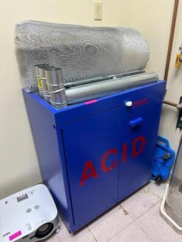 ACID CONTROL CABINET WITH CONTENTS