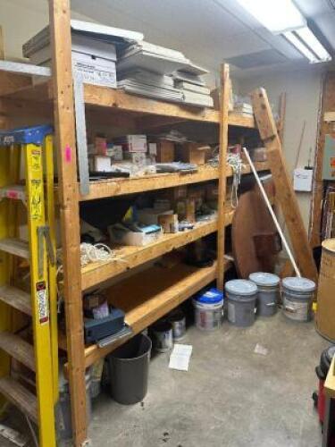 CONTENTS OF WOOD SHELVING