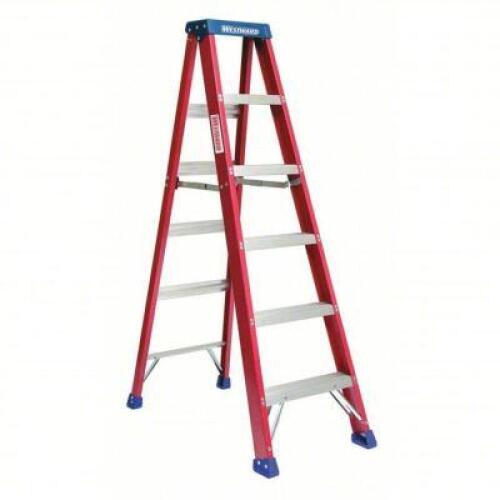 DESCRIPTION: (1) STEPLADDER BRAND/MODEL: WESTWARD #44YY19 INFORMATION: ORANGE SIZE: 6 FT LADDER HT, 5 STEPS, 300 LB, 40 3/8 IN BASE SPREAD, 21 7/8 IN