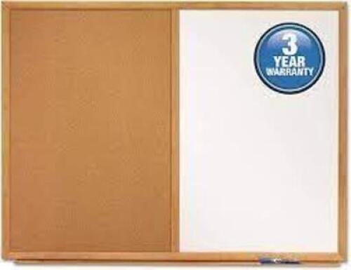 DESCRIPTION: (1) BULLETIN BOARD AND DRY ERASE BOARD BRAND/MODEL: QUARTET #S554 INFORMATION: OAK FINISH FRAME SIZE: 48.13" X 36" RETAIL$: 137.37 EA QTY