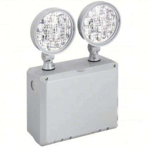 DESCRIPTION: (2) EMERGENCY LIGHTS BRAND/MODEL: LITHONIA LIGHTING #46C221 INFORMATION: WHITE/GRAY SIZE: 7.5 WATT RETAIL$: $305.84 EA QTY: 2