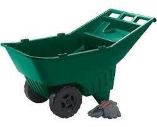 DESCRIPTION: (1) LAWN CART BRAND/MODEL: RUBBERMAID INFORMATION: ROUGHNECK, GREEN SIZE: 5.75 CU FT RETAIL$: $119.99 EA QTY: 1