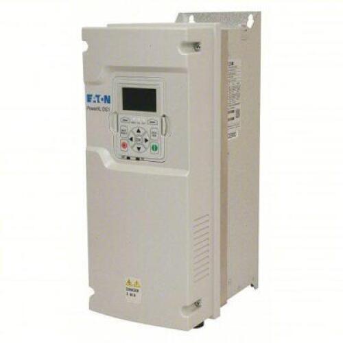 DESCRIPTION: (1) VARIBLE FREQUENCY DRIVE BRAND/MODEL: EATON #40HZ04 SIZE: 480V AC, 40 hp Max Output Power, 61 A Max Output Current, NEMA 1 RETAIL$: $5