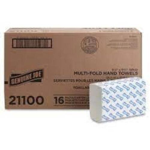 DESCRIPTION: (1) CASE OF (16) PACKS OF (250) MULTI-FOLD HAND TOWELSBRAND/MODEL: GENUINE JOE #21100RETAIL$: $26.15 EAQTY: 1