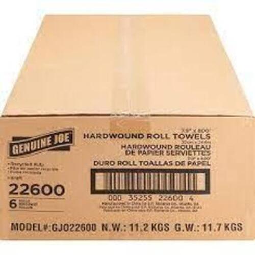 DESCRIPTION: (1) CASE OF (6) HARDWOUND ROLL TOWELSBRAND/MODEL: GENUINE JOE #22600RETAIL$: $38.25 EAQTY: 1